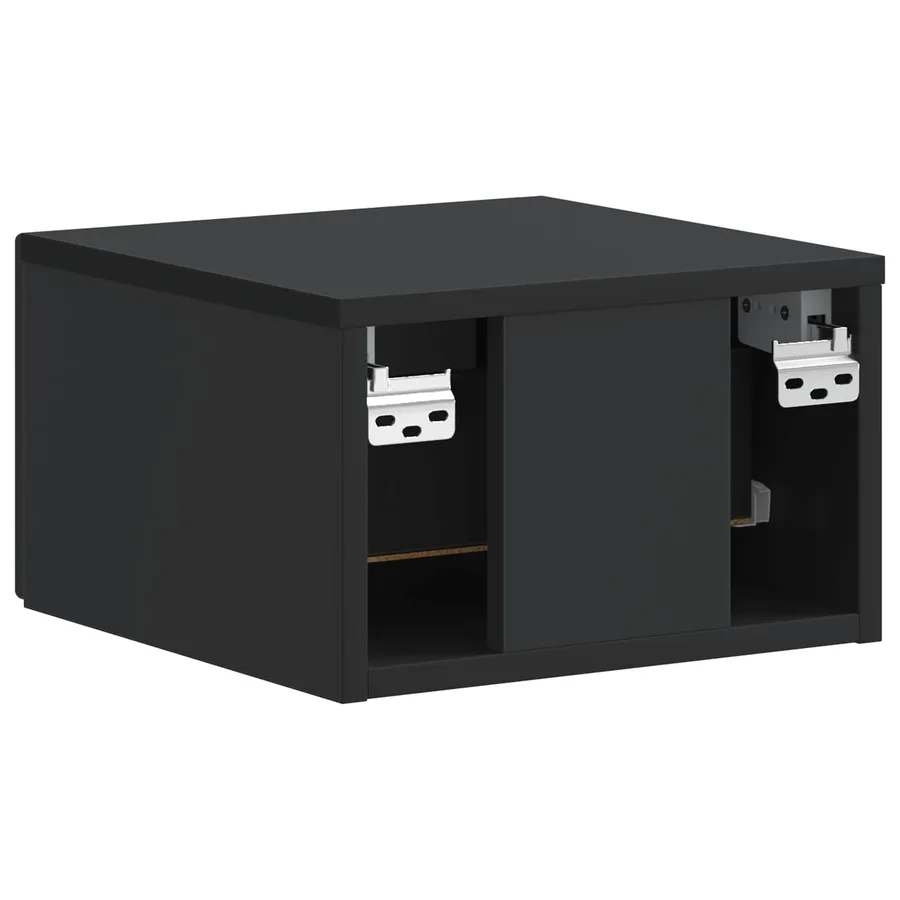 Cabinet de chevet mural avec tiroir Noir 34,5 x 33 x 20 cm - 7