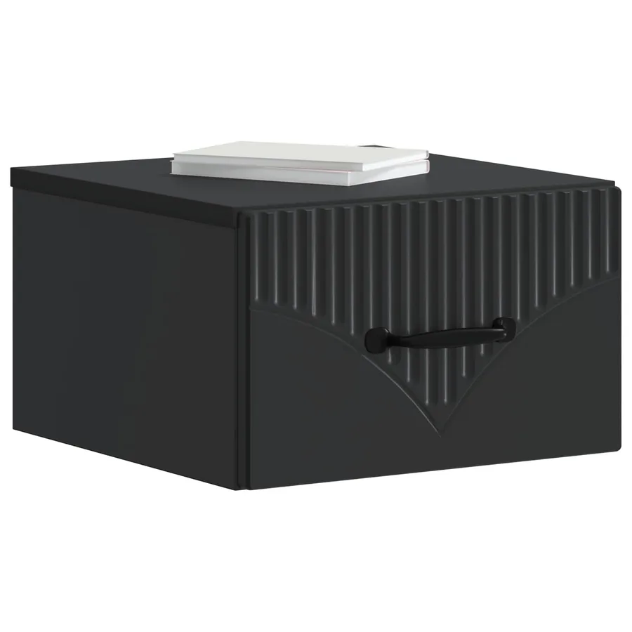 Cabinet de chevet mural avec tiroir Noir 34,5 x 33 x 20 cm - 3