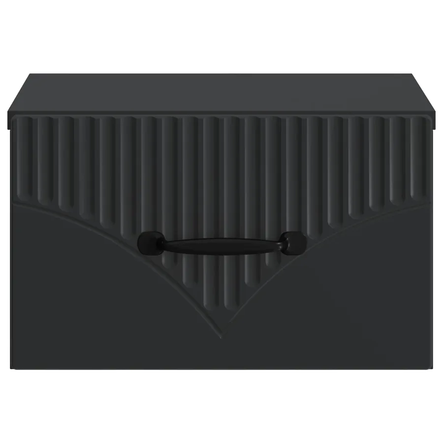 Cabinet de chevet mural avec tiroir Noir 34,5 x 33 x 20 cm - 5