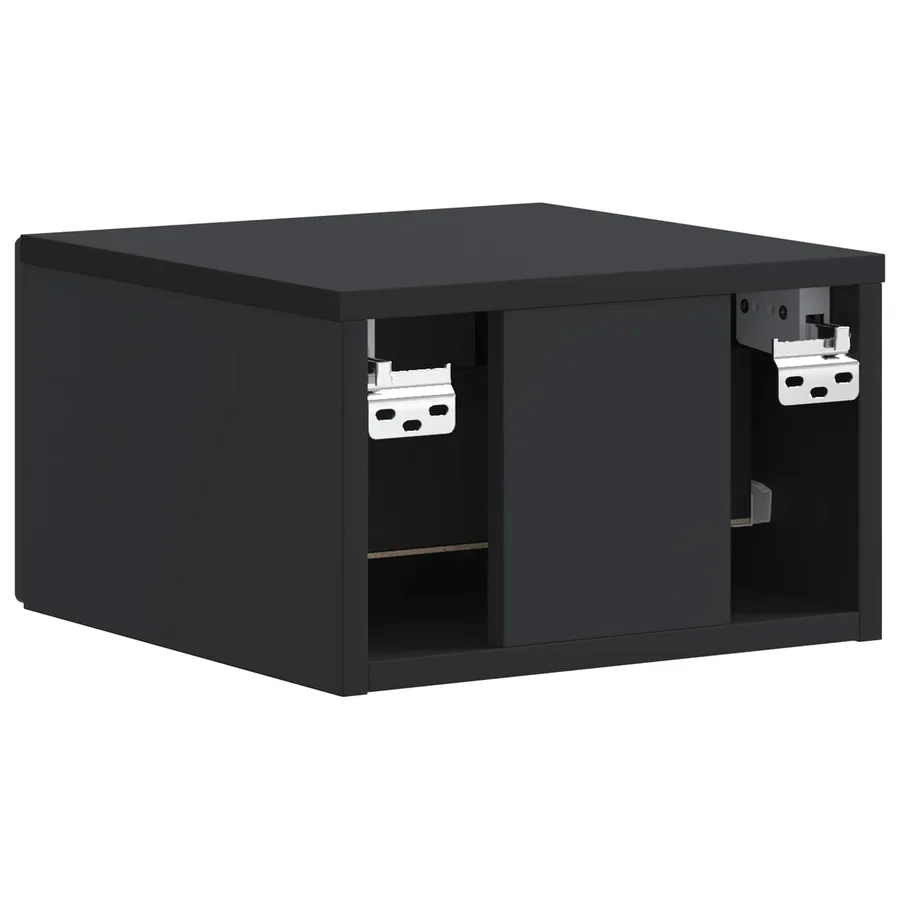 Cabinet de chevet mural avec tiroir Noir 34,5 x 33 x 20 cm - 7