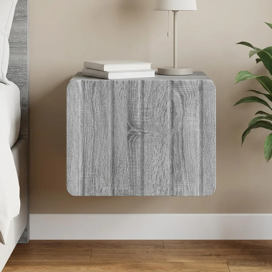 Cabinet de chevet mural Sonoma gris 33 x 34,5 x 24 cm