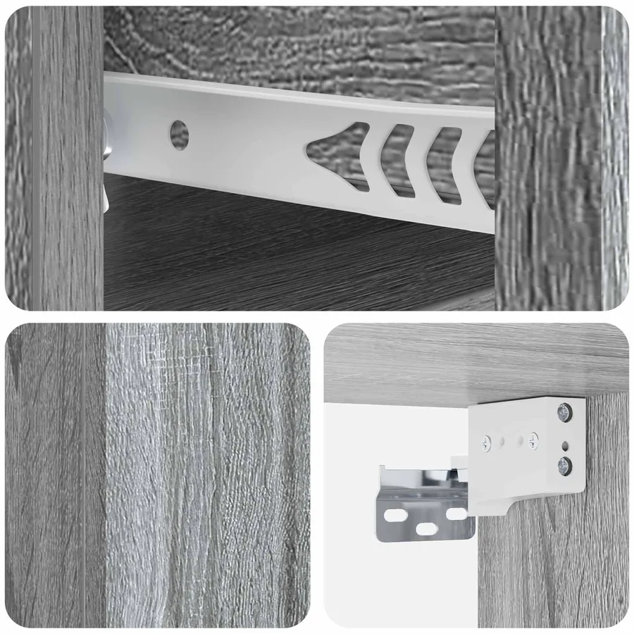 Cabinet de chevet mural Sonoma gris 33 x 34,5 x 24 cm - 8