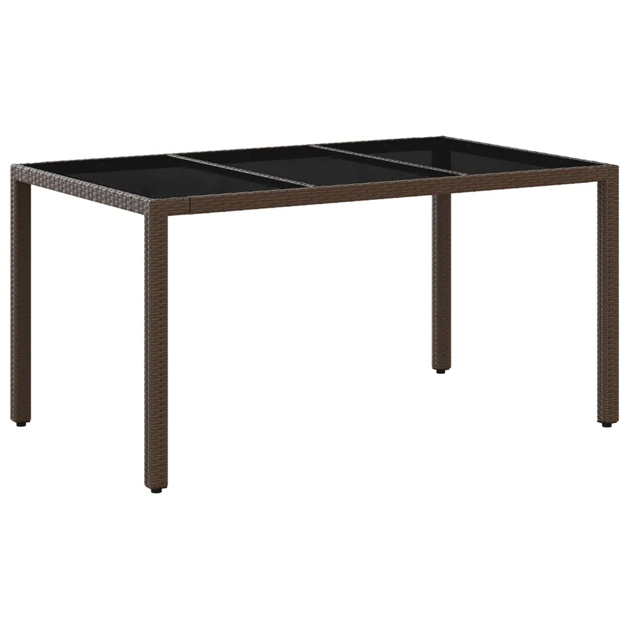 Ensemble de repas extérieur 7 pcs Marron et crème blanche - 5