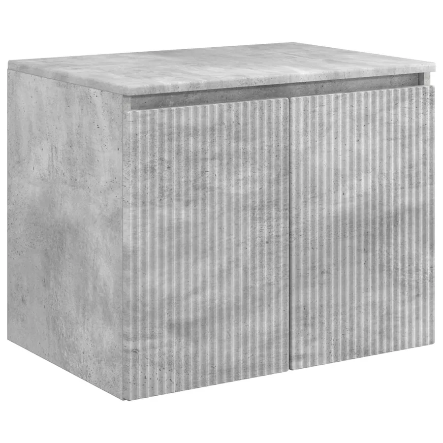 Cabinet de Salle de Bain Mural Gris béton 62,5 x 44,5 x 50 cm - 2