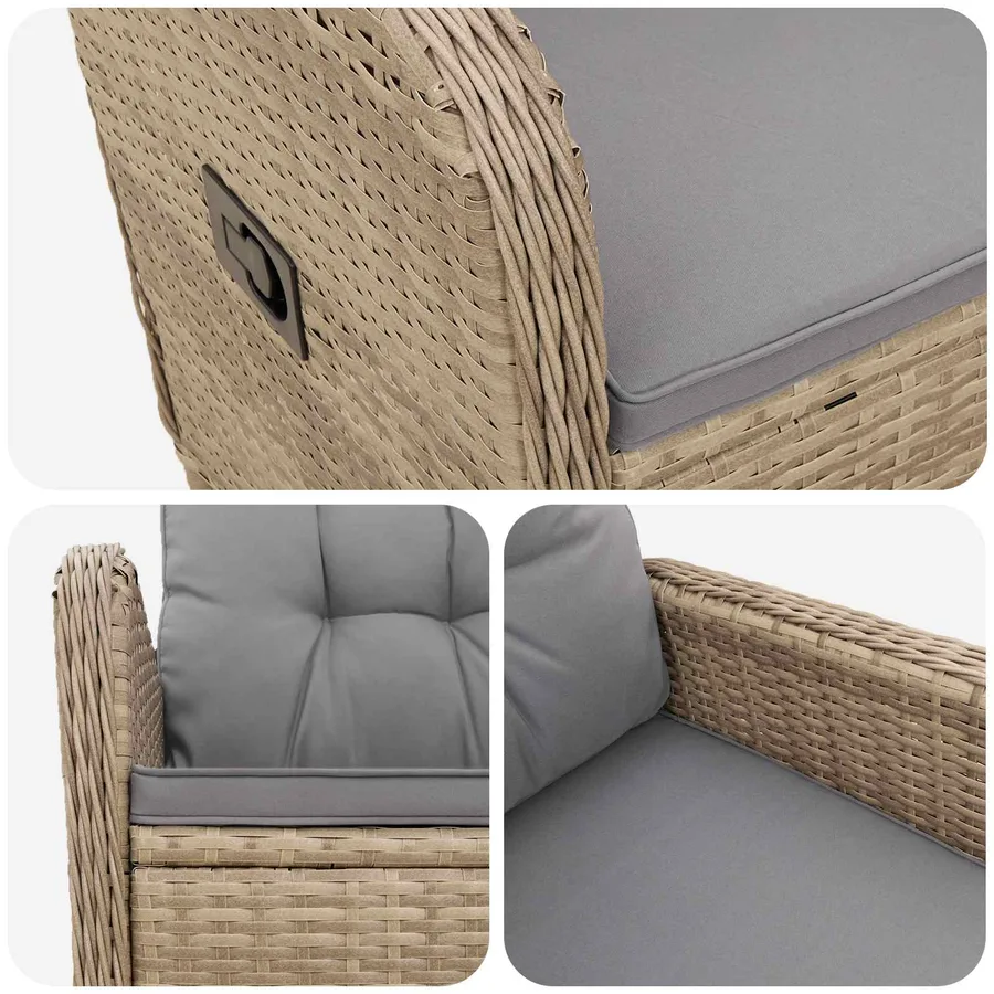 Chaise de jardin inclinable Gris clair et gris foncé - 45