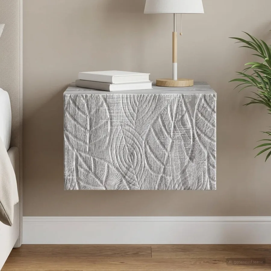 Cabinet de chevet mural Sonoma gris 49 x 34,5 x 20 cm