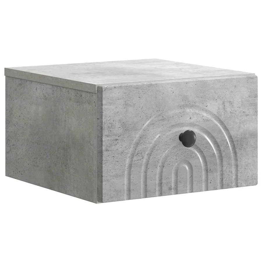 Cabinet de chevet mural Gris béton 33 x 34,5 x 20 cm - 2