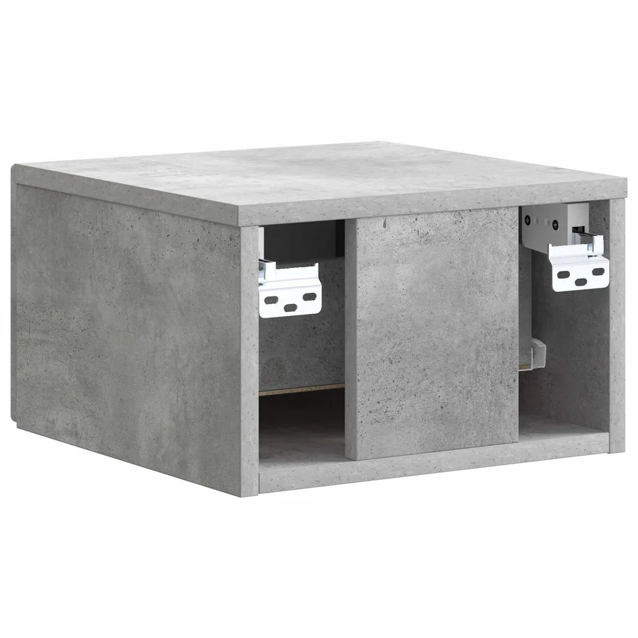 Cabinet de chevet mural Gris béton 33 x 34,5 x 20 cm - 7