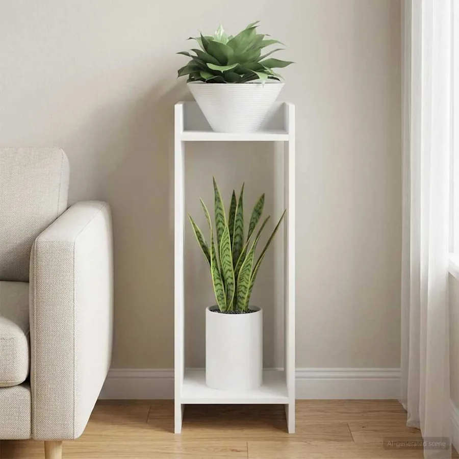 Support de Plante Blanc 30 x 30 x 80 cm Bois d’ingénierie
