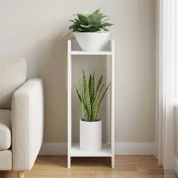 Support de Plante Blanc 30 x 30 x 80 cm Bois d’ingénierie