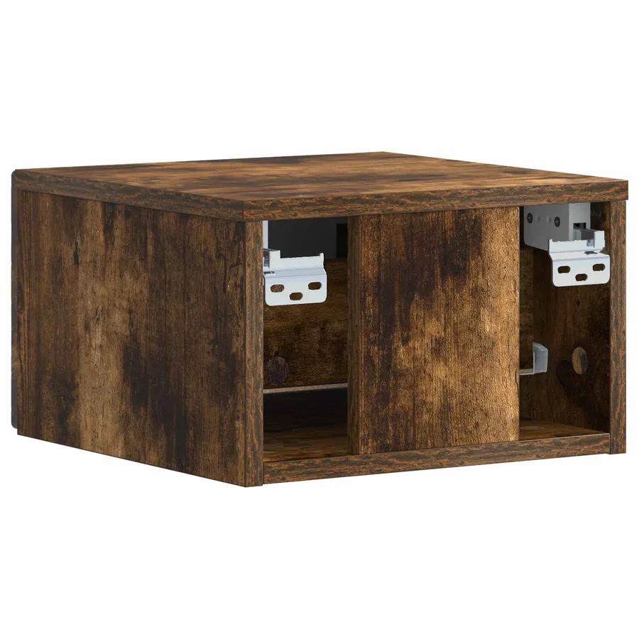 Cabinet de chevet mural Chêne fumé 49 x 34,5 x 20 cm - 6