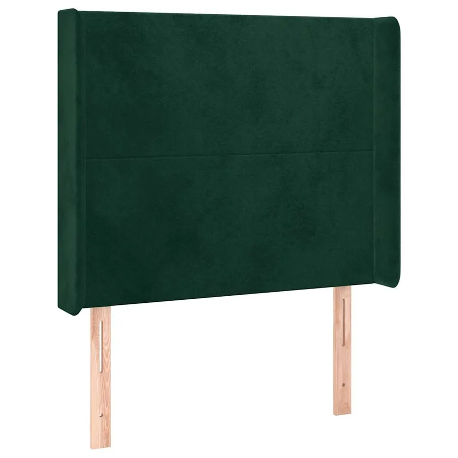 Tête de lit avec oreilles Vert foncé 103x16x118/128 cm Velours - 2