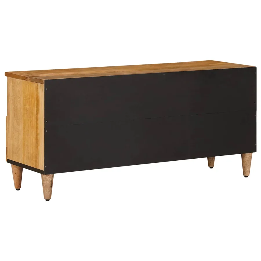 Meuble TV Naturel 100 x 33 x 46 cm Bois de mangue massif - 5