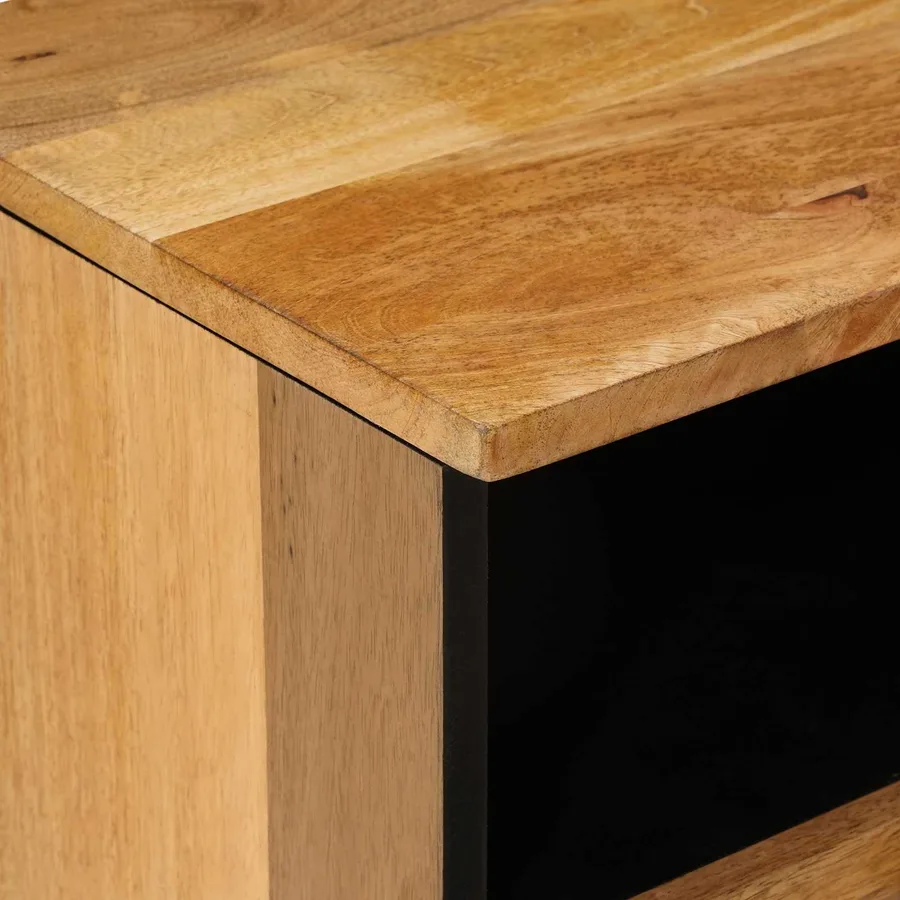 Meuble TV Naturel 100 x 33 x 46 cm Bois de mangue massif - 6
