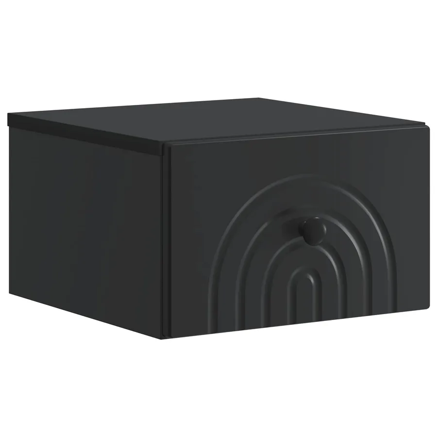 Cabinet de chevet mural avec tiroir Noir 33 x 34,5 x 20 cm - 2
