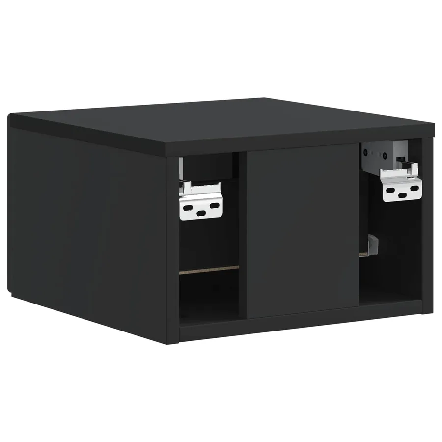 Cabinet de chevet mural avec tiroir Noir 33 x 34,5 x 20 cm - 7