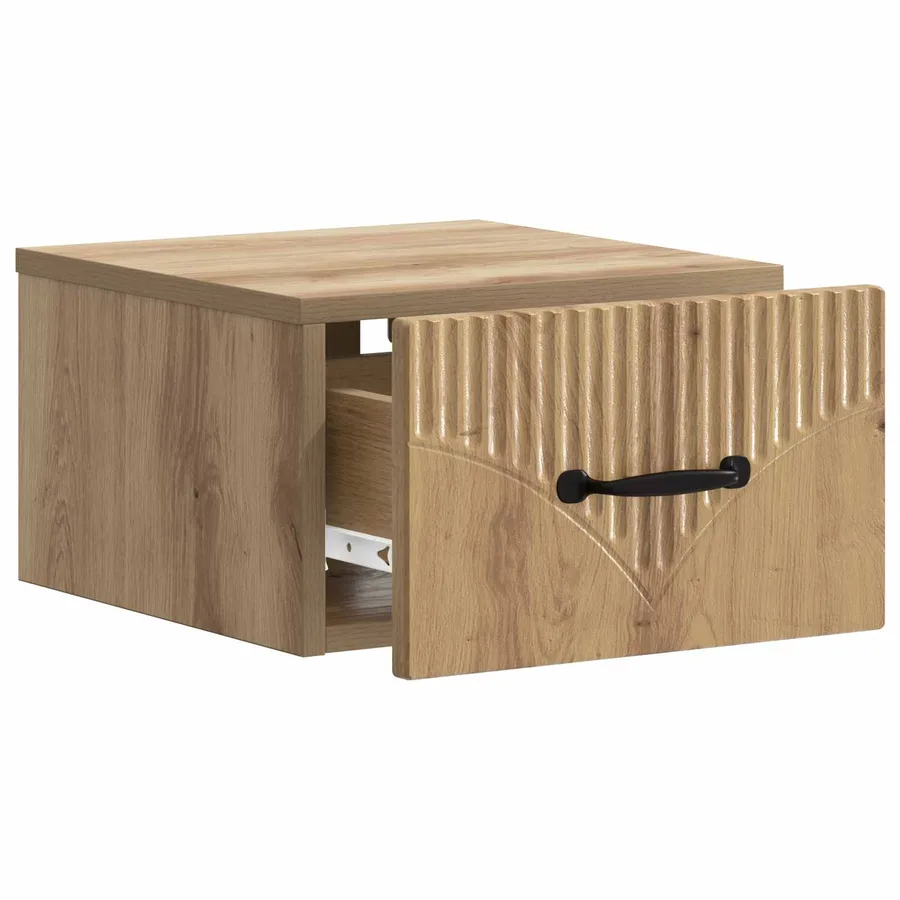 Cabinet de chevet mural 2 pc Chêne artisanal 34,5 x 33 x 20 cm - 6