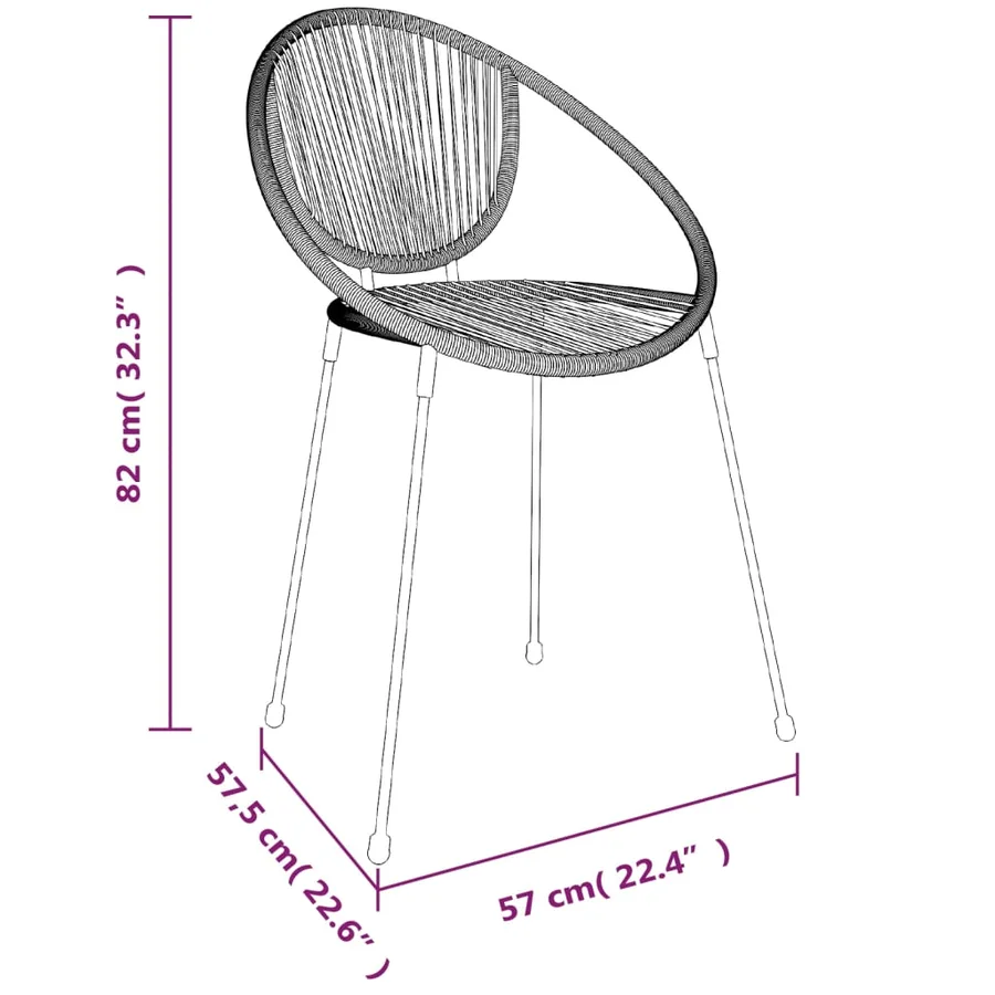 Ensemble à manger de jardin 5 pcs Noir Rotin PVC - 10