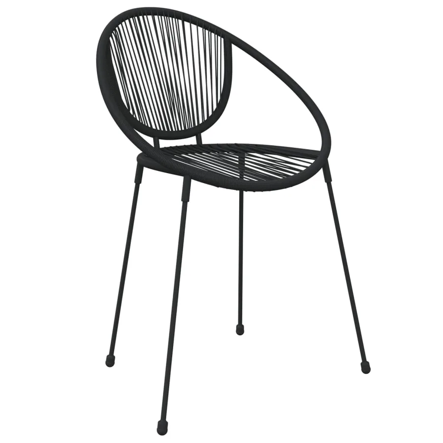 Ensemble à manger de jardin 5 pcs Noir Rotin PVC - 5