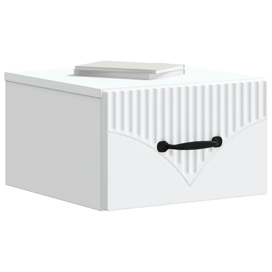 Cabinet de chevet mural avec tiroir Blanc 34,5 x 33 x 20 cm - 3