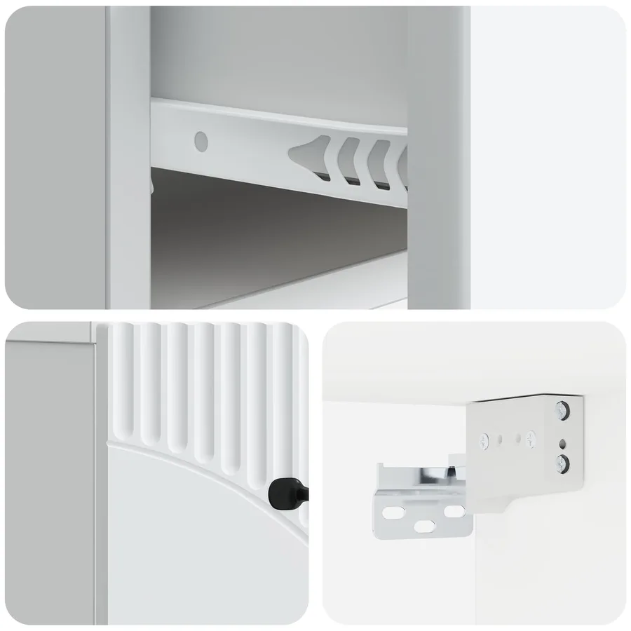Cabinet de chevet mural avec tiroir Blanc 34,5 x 33 x 20 cm - 8
