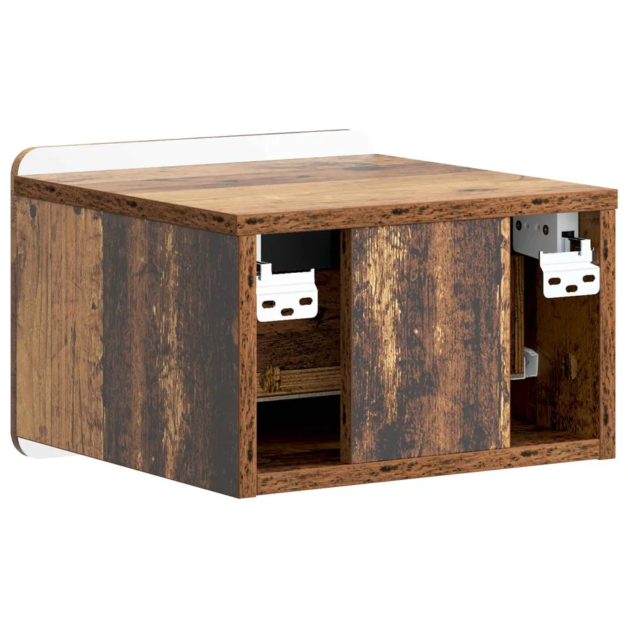 Cabinet de chevet mural Bois ancien 33 x 34,5 x 24 cm - 7