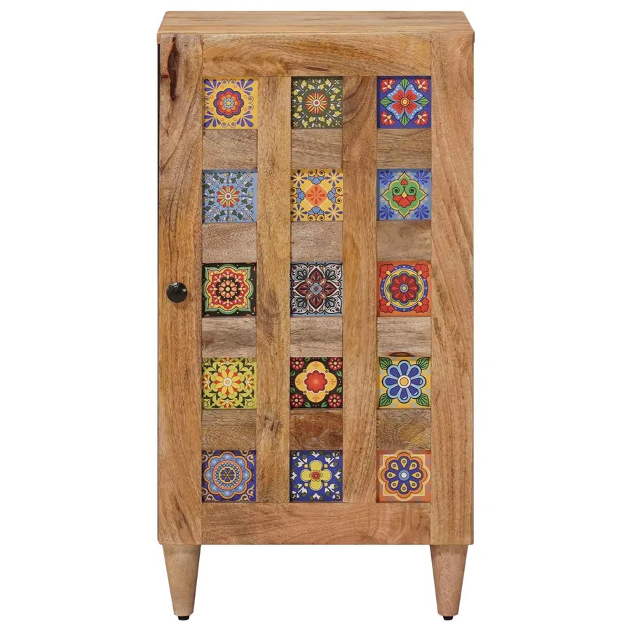 Buffet avec porte Naturel 40 x 33 x 75 cm Bois de mangue massif - 3