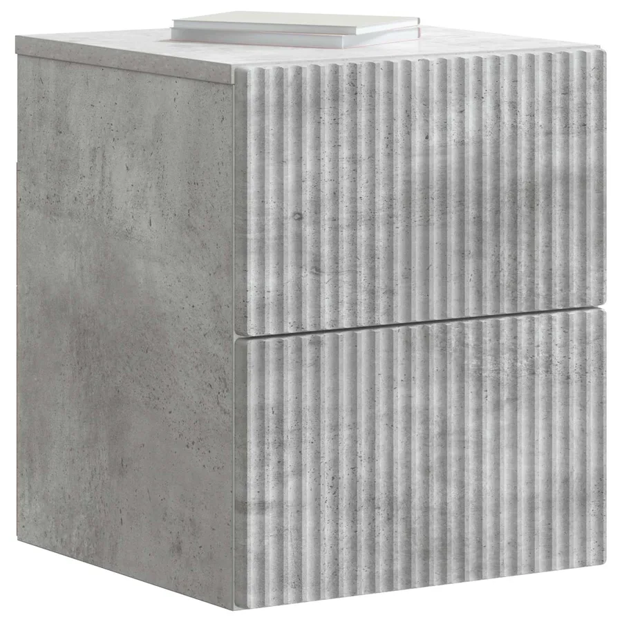Cabinet de chevet mural 2 pcs Gris béton 33 x 34,5 x 40 cm - 3