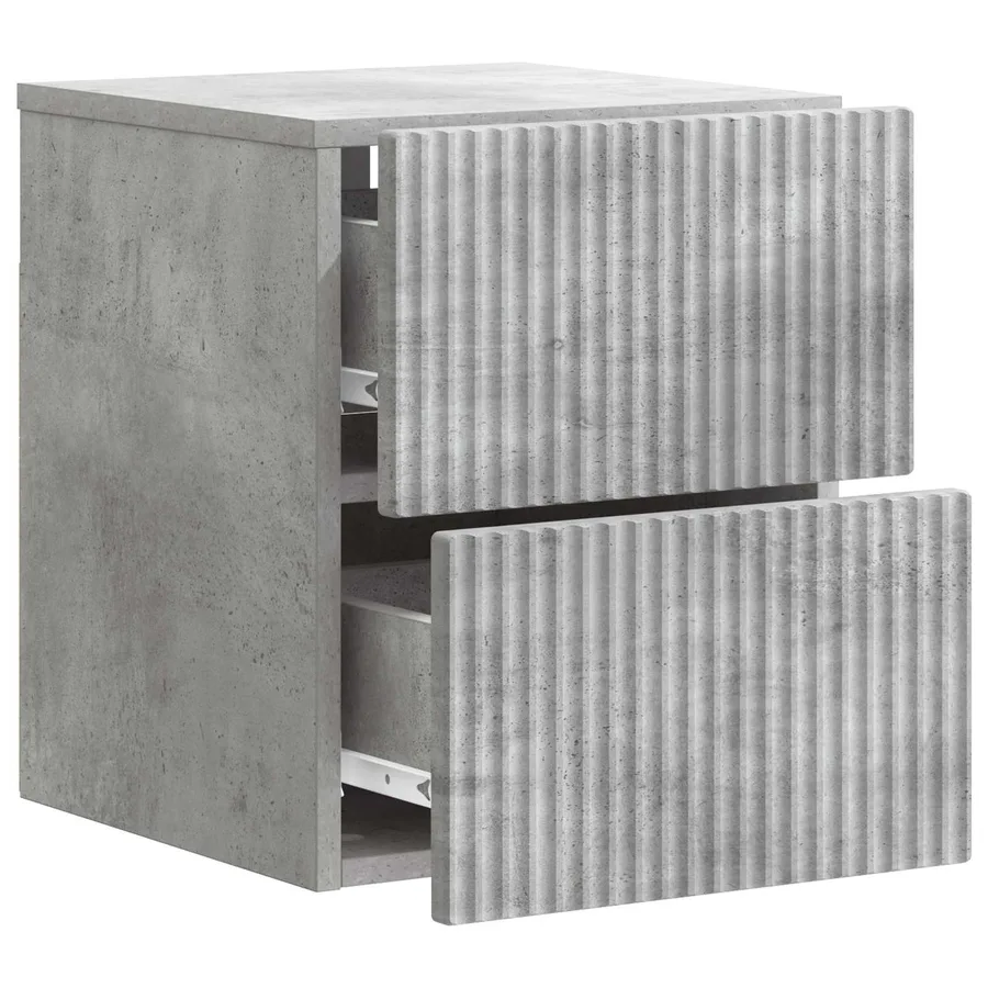 Cabinet de chevet mural 2 pcs Gris béton 33 x 34,5 x 40 cm - 6