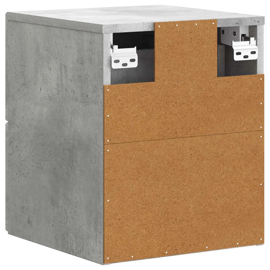 Cabinet de chevet mural 2 pcs Gris béton 33 x 34,5 x 40 cm - 9