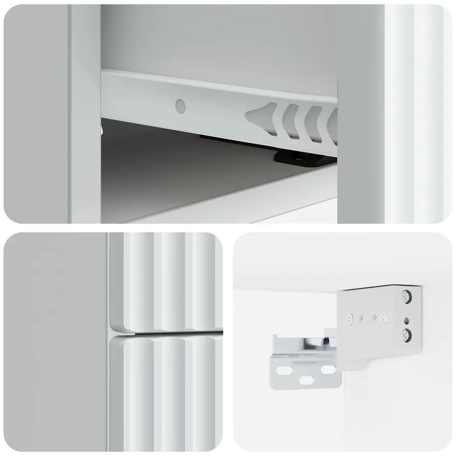 Cabinet de chevet mural 2 pcs Blanc 33 x 34,5 x 40 cm - 10