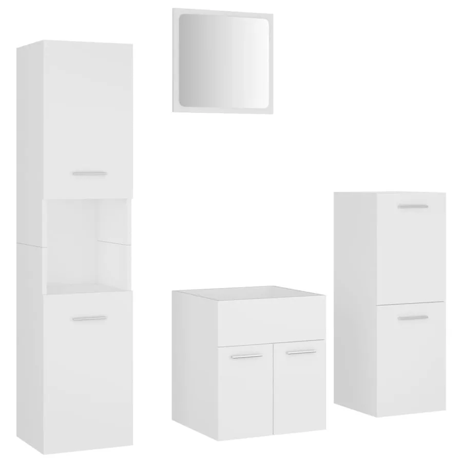 Ensemble de meubles de salle de bain Blanc Aggloméré - 2
