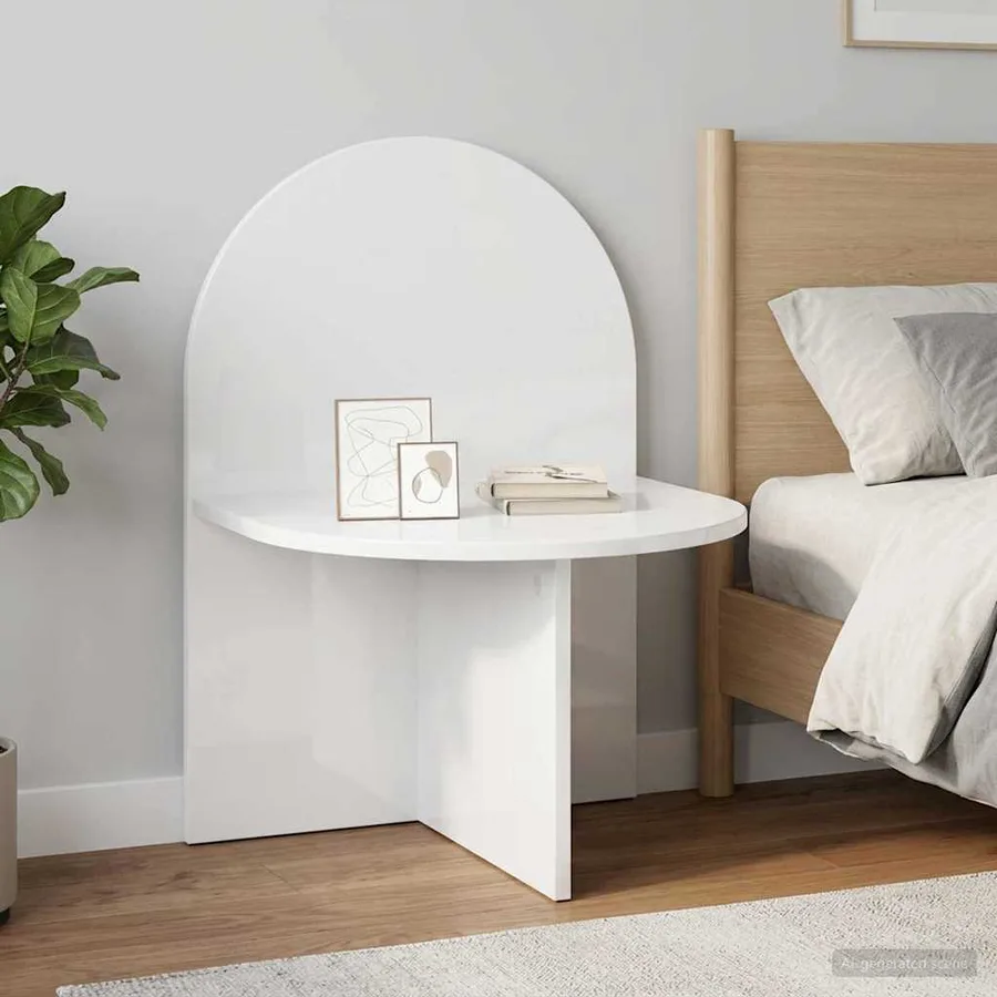 Table de chevet 2 pcs Blanc brillant 48 x 49 x 65 cm - 4