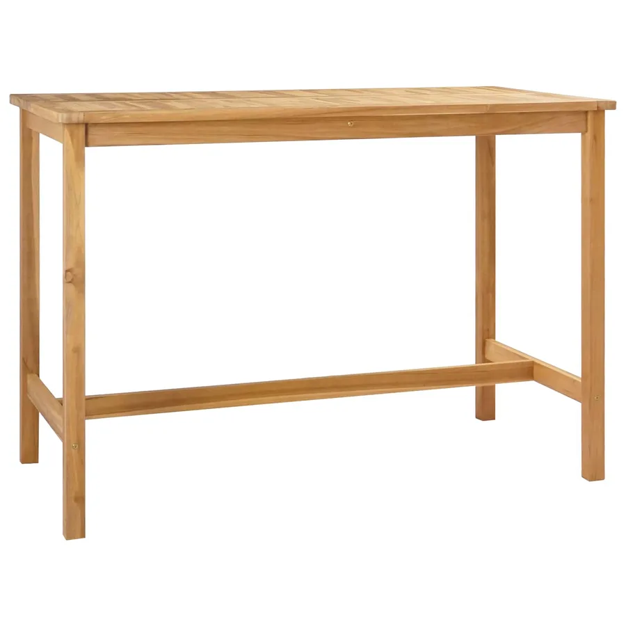 Table de bar Naturel 150 x 75 x 105 cm Bois de teck massif - 2