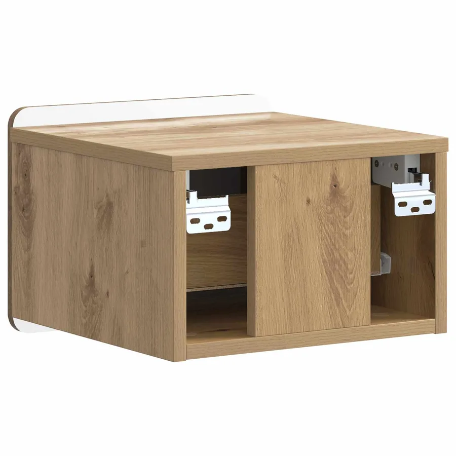 Cabinet de chevet mural Chêne artisanal 33 x 34,5 x 24 cm - 7