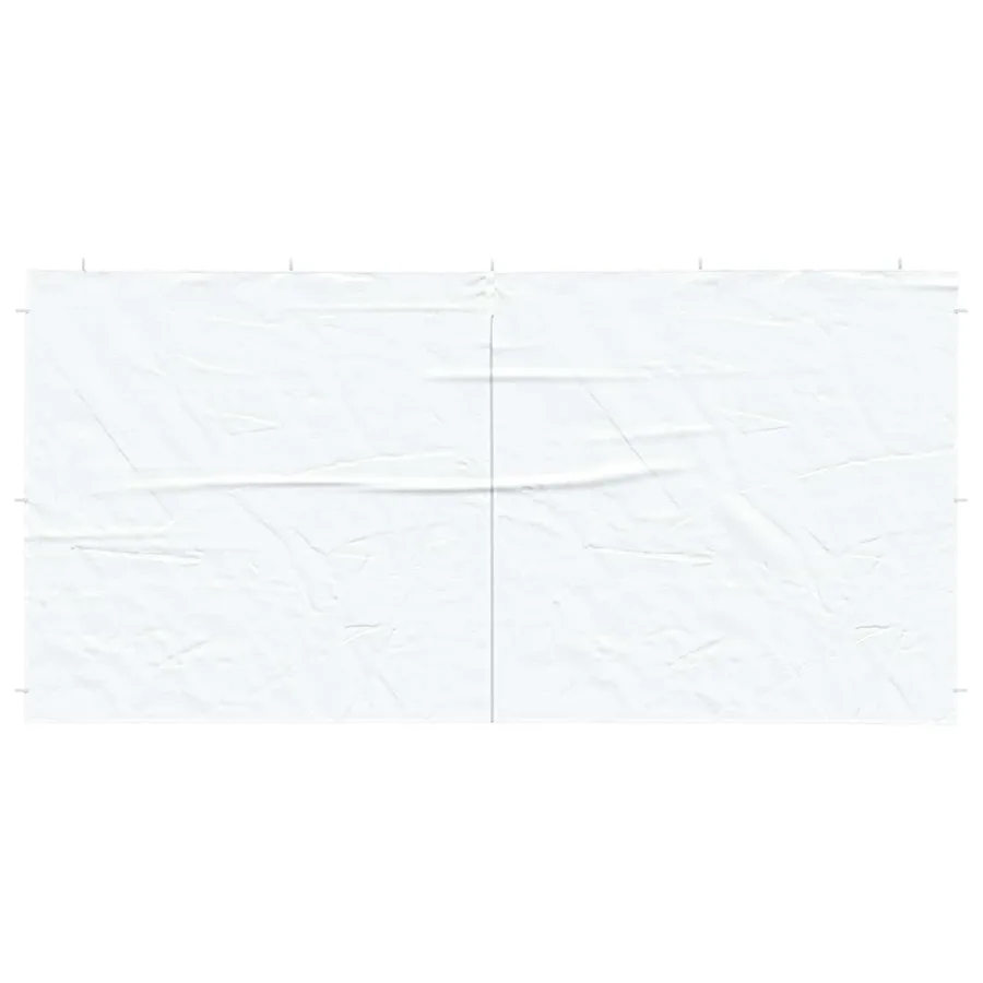 Mur de tente de fête 2 pcs Blanc 400 x 195 cm PE et acier - 3