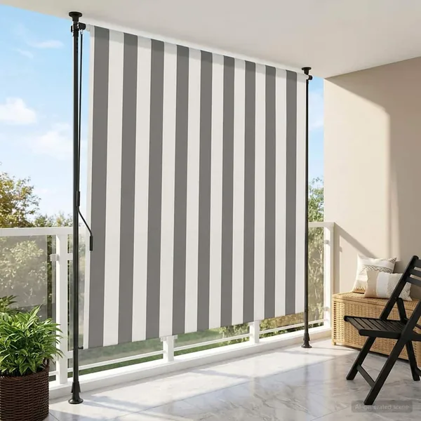 Store Roulant Extérieur Anthracite et blanc 100 x 270 cm