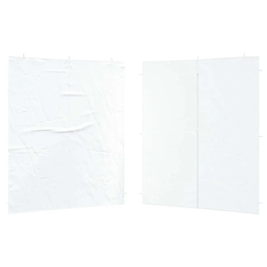 Mur de tente de fête 2 pcs Blanc 200 x 195 cm PE et acier - 2