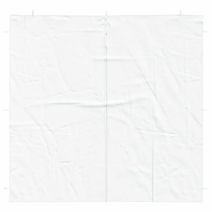 Mur de tente de fête 2 pcs Blanc 200 x 195 cm PE et acier - 3