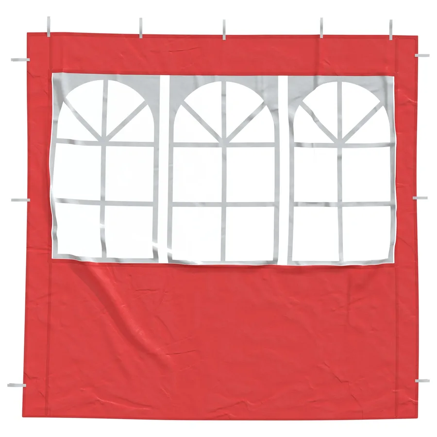 Mur de tente de fête 2 pcs 200 x 195 cm Rouge PE et acier - 3