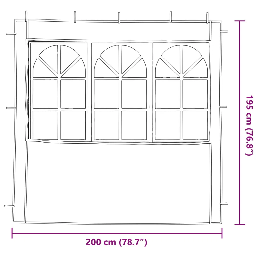 Mur de tente de fête 2 pcs 200 x 195 cm Vert PE et acier - 6