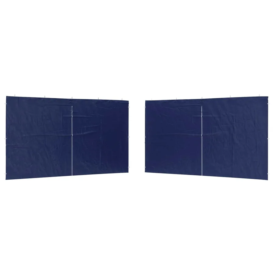 Mur de tente de fête 2 pcs Bleu 400 x 195 cm PE et acier - 2