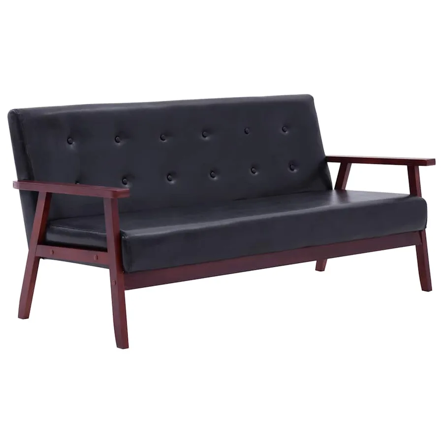 Ensemble de canapés 2 pcs noir similicuir - 2