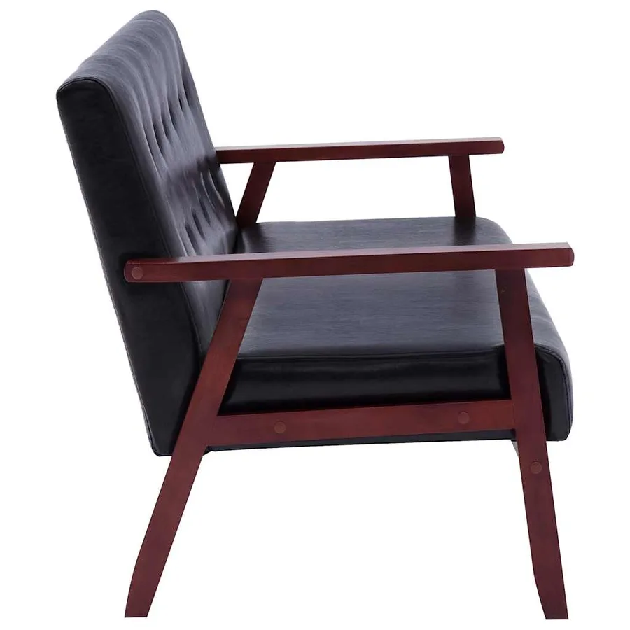Ensemble de canapés 2 pcs noir similicuir - 4