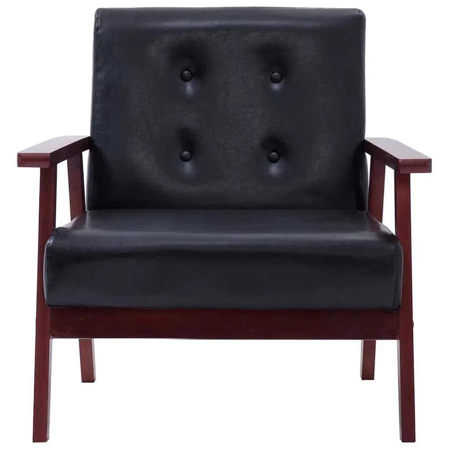 Ensemble de canapés 2 pcs noir similicuir - 6