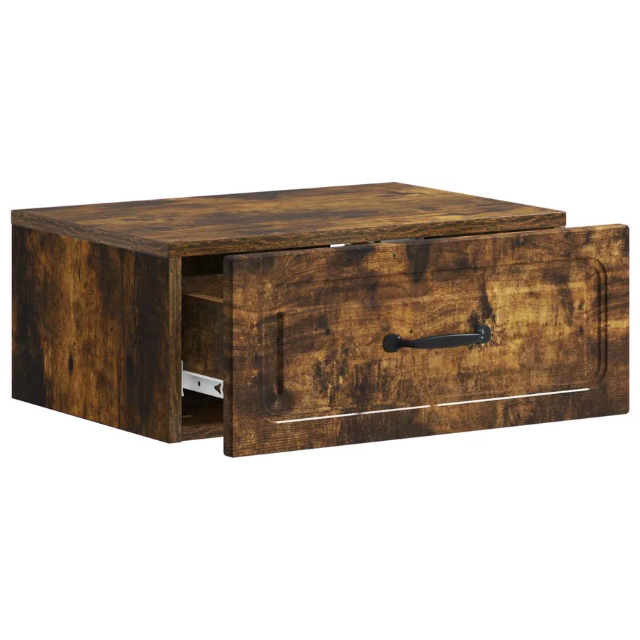 Cabinet de chevet mural Chêne fumé 49 x 34,5 x 20 cm - 4