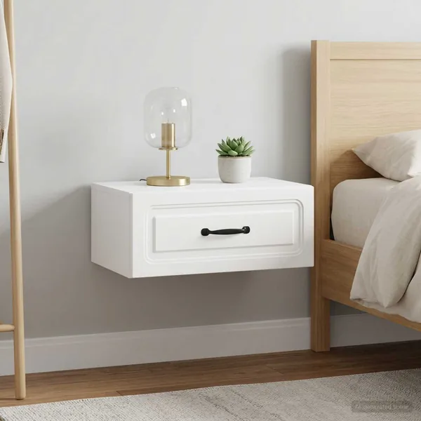 Cabinet de chevet mural 2 pcs Blanc 49 x 34,5 x 20 cm