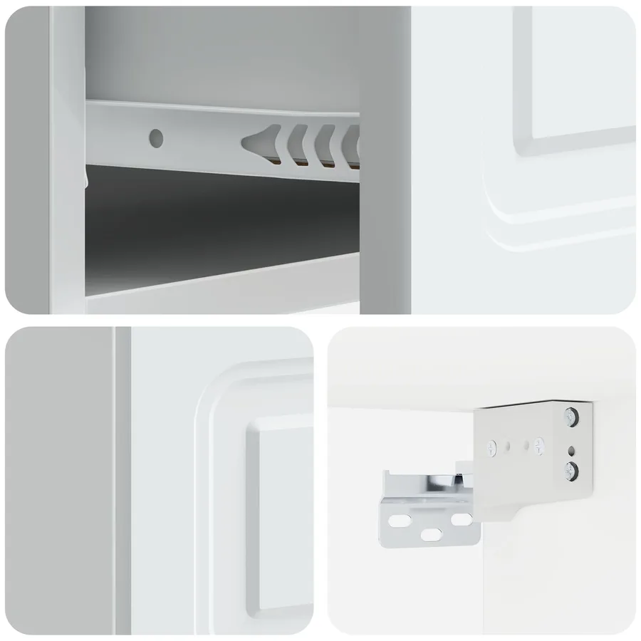 Cabinet de chevet mural 2 pcs Blanc 49 x 34,5 x 20 cm - 10