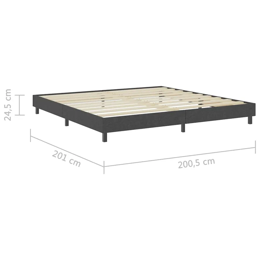 Sommier à lattes de lit Gris foncé Tissu 200x200 cm - 17