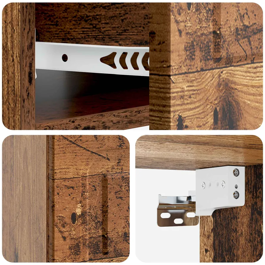 Cabinet de chevet mural Bois ancien 49 x 34,5 x 20 cm - 8